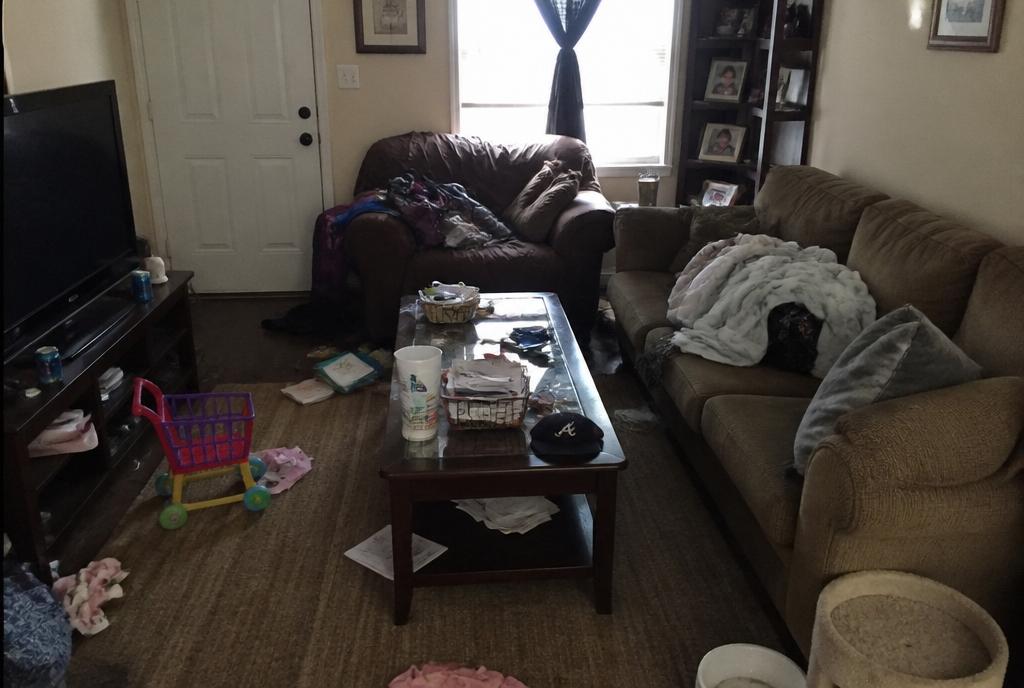 Before — Living Room Transformation by McClain's Cleaning Hands of Love